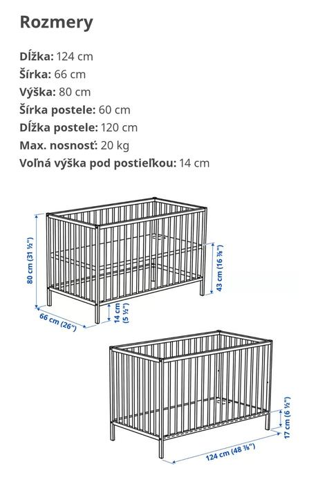 Detská postieľka, šírka (cm): 60,dĺžka (cm): 120