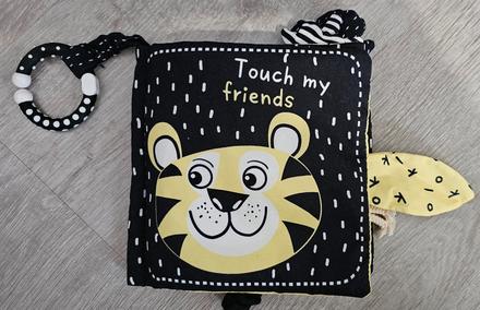 Senzorická knižka kontrastová čiernobiela so žltou, 