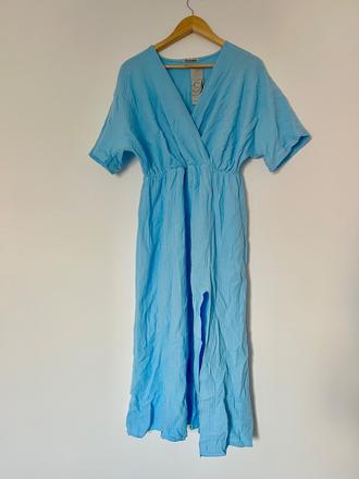 Modré mušelínove šaty uni, m