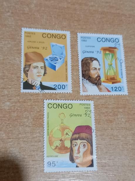 Poštová známka congo 1992 meranie času,