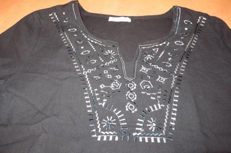 Čierna etno blúza - veľ. m, m