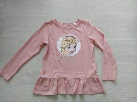 Ružové tričko frozen s volanom, c&a,134