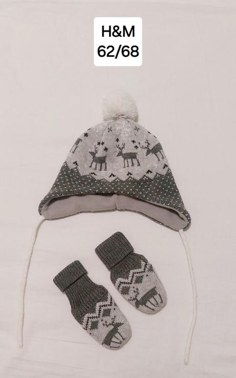 Súprava čiapka na ušká a rukavice h&m, h&m,62