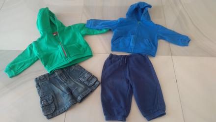 2x mikinka + kraťasy+ tepláky, 86–98