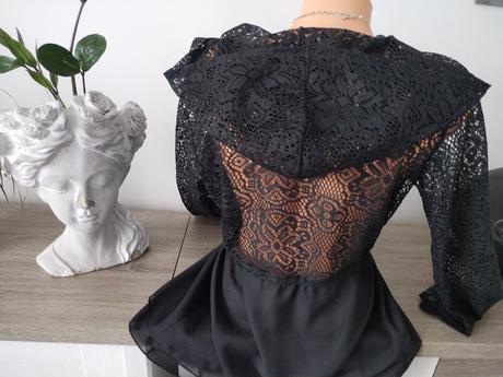 Čipkované mikina, kardigan s kapucou,