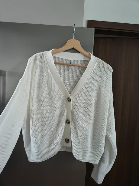 Page one kvalitný voľný biely sveter l-xl, xl