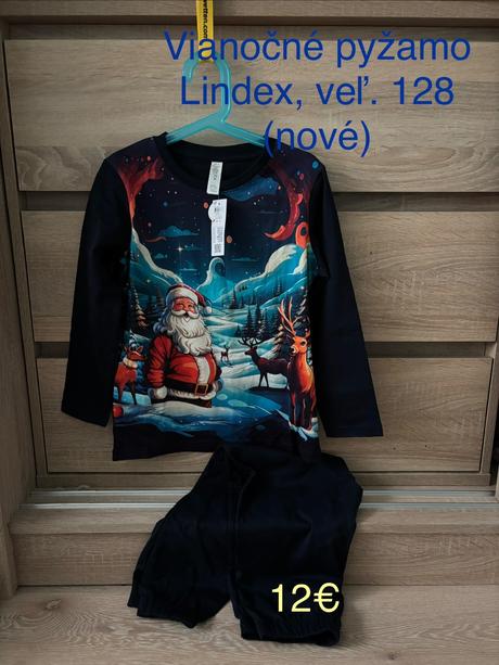 Pyžamo vianočné zimné lindex, veľ. 128, lindex,128