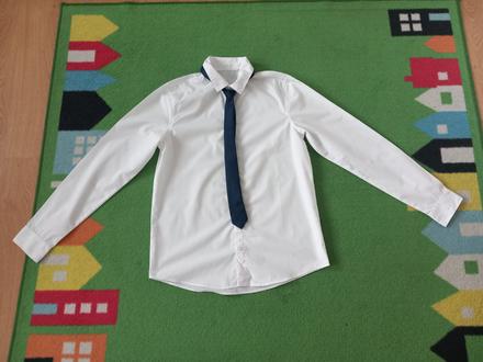 Biela košeľa s dlhým rukávom h&m, h&m,158