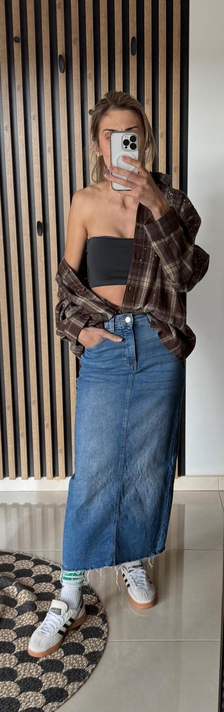 Dlha riflovka sukňa ll veľkosť xxs, bershka,xs