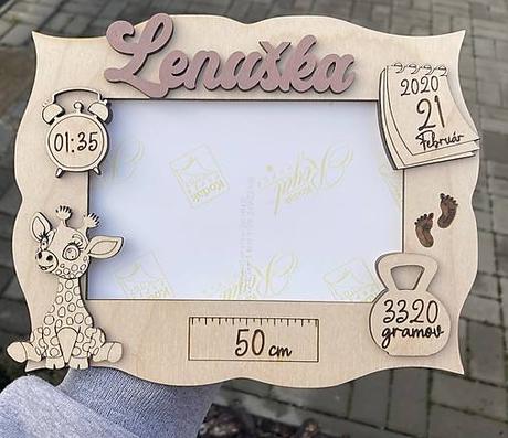 Fotoramik s personalizovanymi udajmi  - žirafkový, 