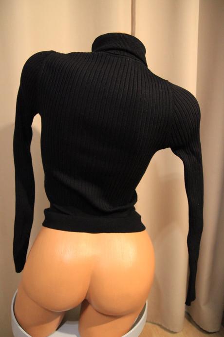 Čierny elastický rolák, xs, xs