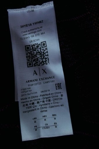 Armani exchange icon original kardigan uni, armani