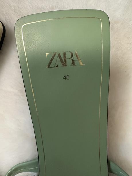 Šľapky zelenkavé lesklé zn. zara originál, zara,40