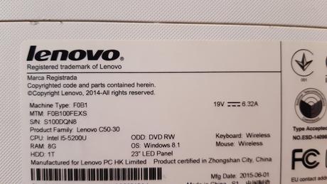 Predám pc lenovo typ f0b1 bez stojanu funkčný., lenovo