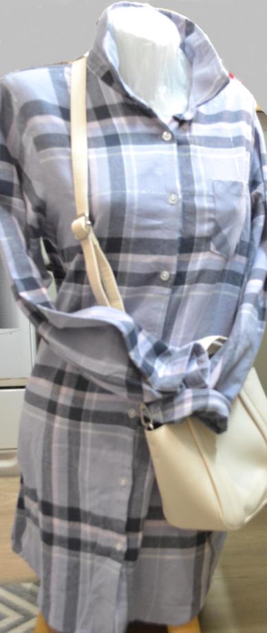 Flanelové košeľové midišaty s/m, m