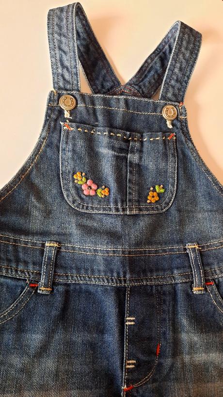 Riflová suknička na traky, h&m,86