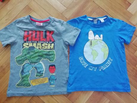 Hulk a planéta -2x tričko- spolu 2e, h&m,116