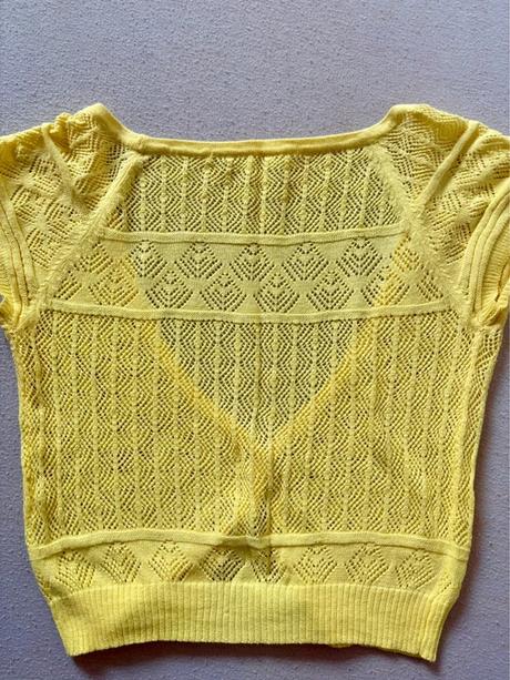 Žlté pletené bolero / krátky kardigán, mango,s