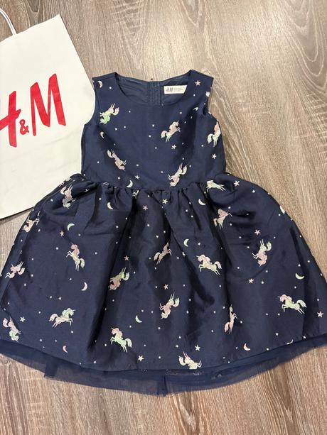 H&m slavnostne šaty s jednorozcami na 5-6 rokov, h&m,116