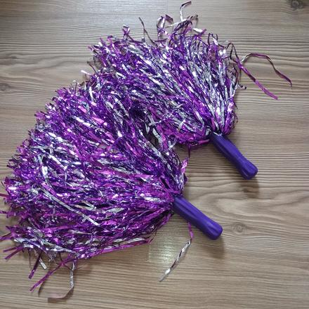 Fialovo-strieborné pom-poms / roztlieskavacie stra,
