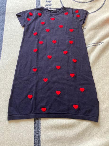Teple šaty so srdiečkami, h&m,134