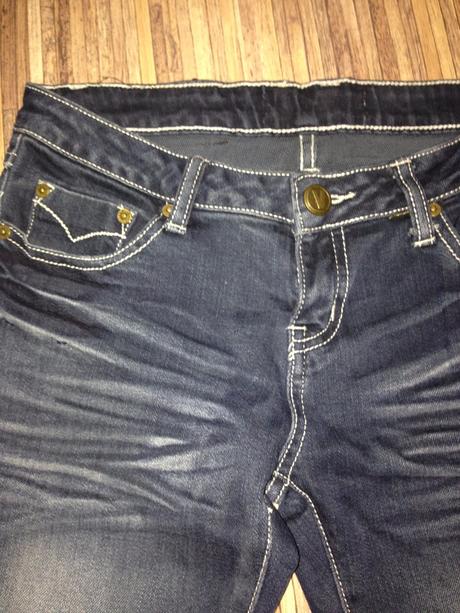 Elastické rifle 1x oblečené, s