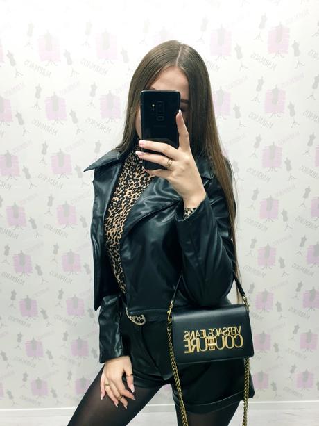 Krásne koženkové krátke sáčko, s