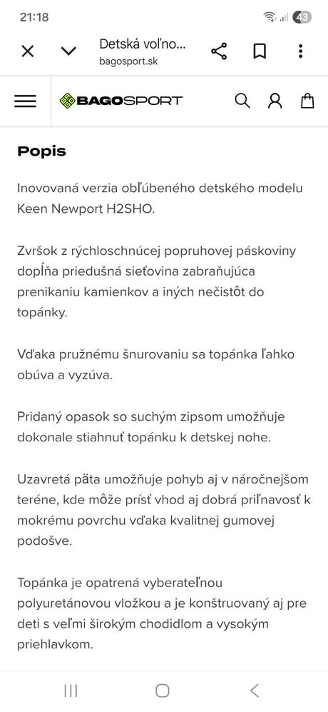 Detská voľnočasová obuv, keen,31