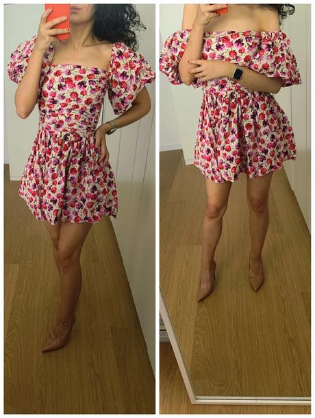 Zara saty s balónovými rukávmi, zara,xs