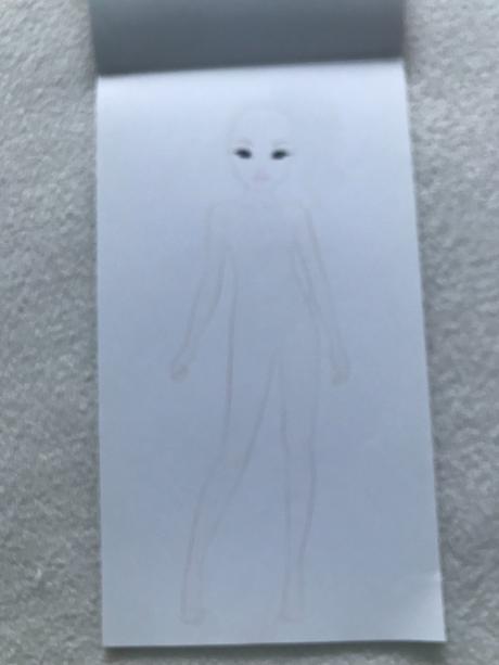 Bloček na kreslenie oblečenia dievčat,