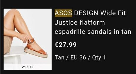 Asos dámske sandále, 36