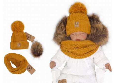 Zimná čiapka 3v1 + komín, 68 / 74 / 80 / 86