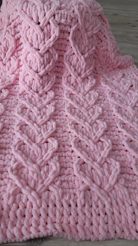 Detská ružová puffy deka,