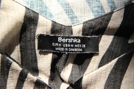 Zebrovaný crop top, bershka, bershka,m