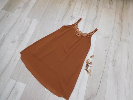 Šaty hnedé padavý materiál m/l, m