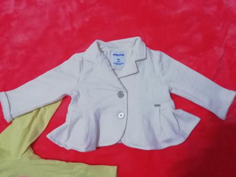 Biele sako pre babo + tricko 74/80, 68–80