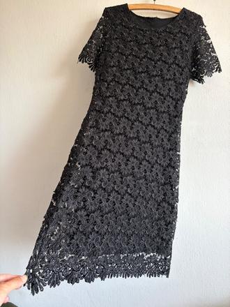 Zara prekrasne cipkovane male cierne  saty s  z kv, zara,s