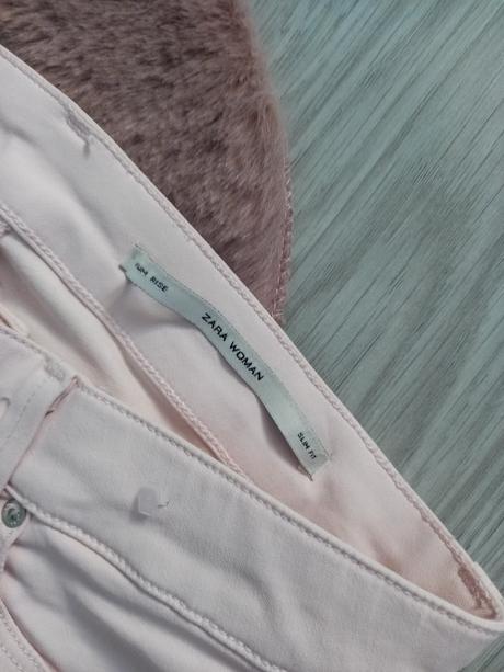 36 zara ruzove kozene nohavice, zara,36