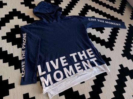 Sedomodra tenka mikinka s kapucnou do 150cm, reserved,152