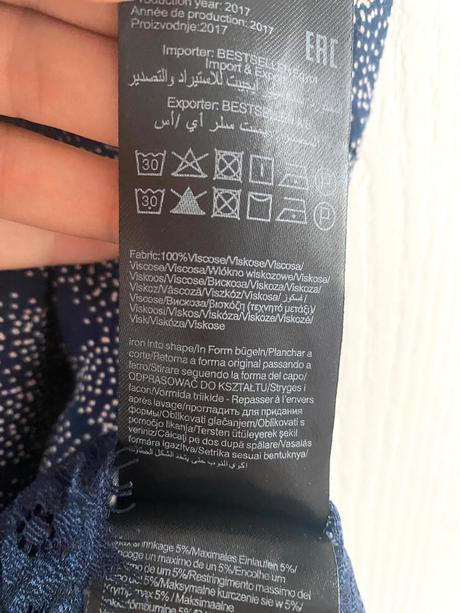 Tmavomodrý top s čipkou vero moda, vero moda,s