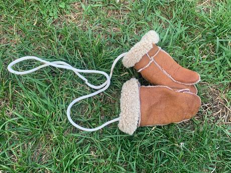 Kožené rukavice s kožušinkou, 80