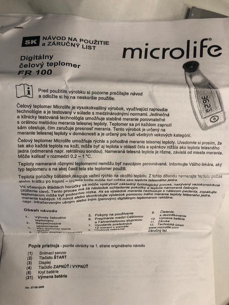 Microlife digitálny teplomer, microlife
