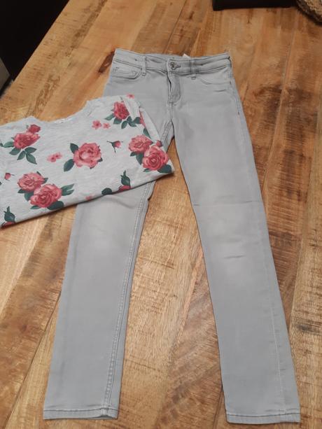 Skinny rifle + mikina, h&m,128