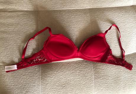 Červená čipkovaná push-up podprsenka, 75 a, takko,75a