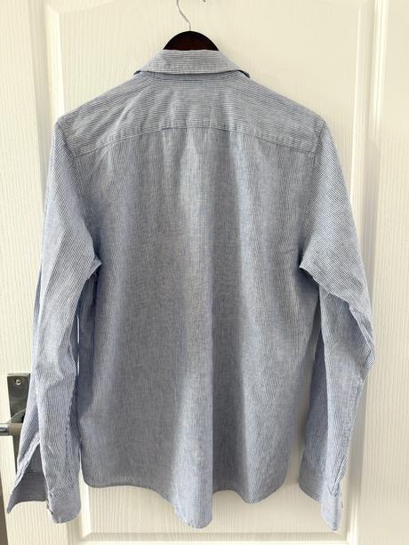 Ľanová košeľa garcia jeans s malými pruhmi, l