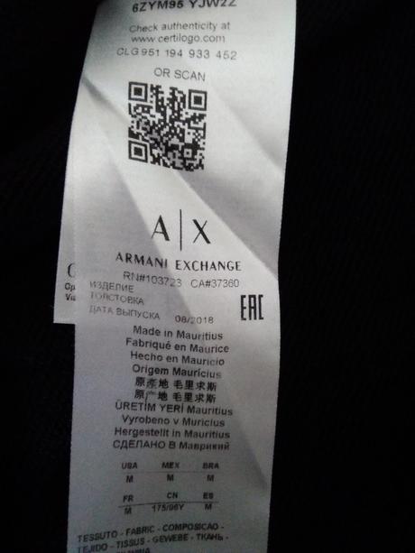Mikina armani exchange m/xl, armani,l