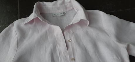 Svetloružová ľanová košeľa s 3/4 rukávom, 34