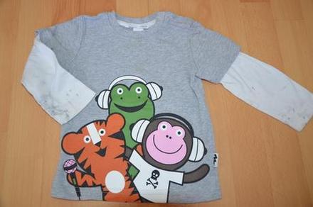 Tricko dlhy rukav so zvieratkami , h&m,86