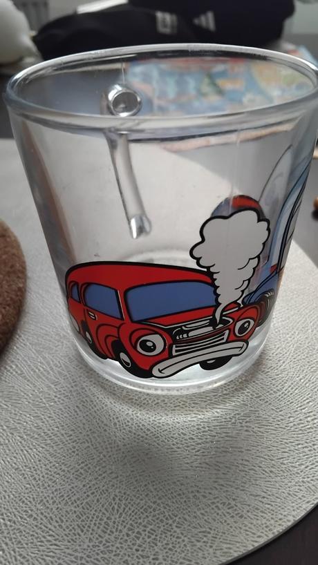 Sklenený pohár auto do škôlky 290ml, 