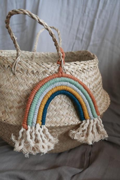Boho dúha mini - závesná dekorácia, 